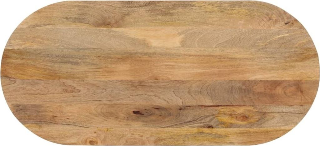 Tischplatte 110x50x2,5 cm Oval Massivholz Mango