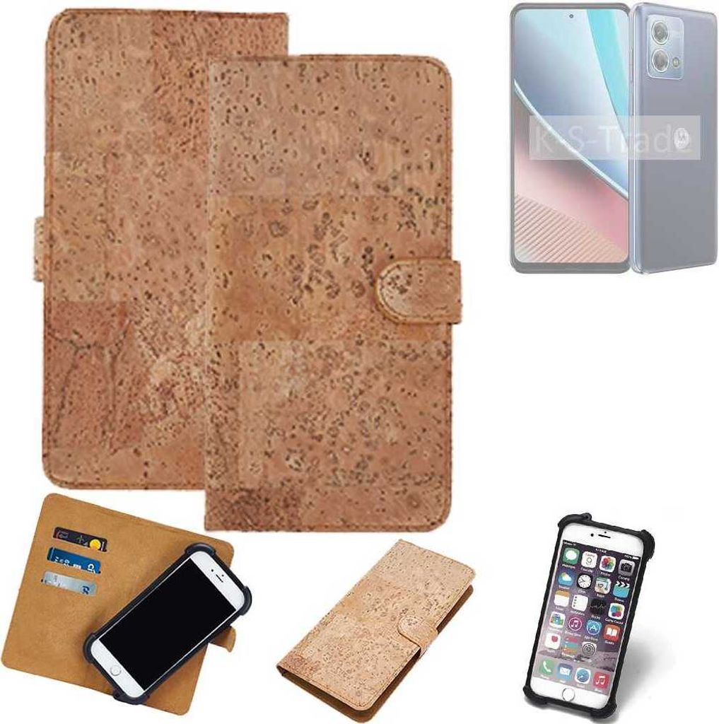 K-S-Trade Hülle kompatibel mit Motorola Moto G Stylus (2023) Kork Handyhülle Cover Schutzhülle TPU Case Bumper in Hellbraun, (1x)