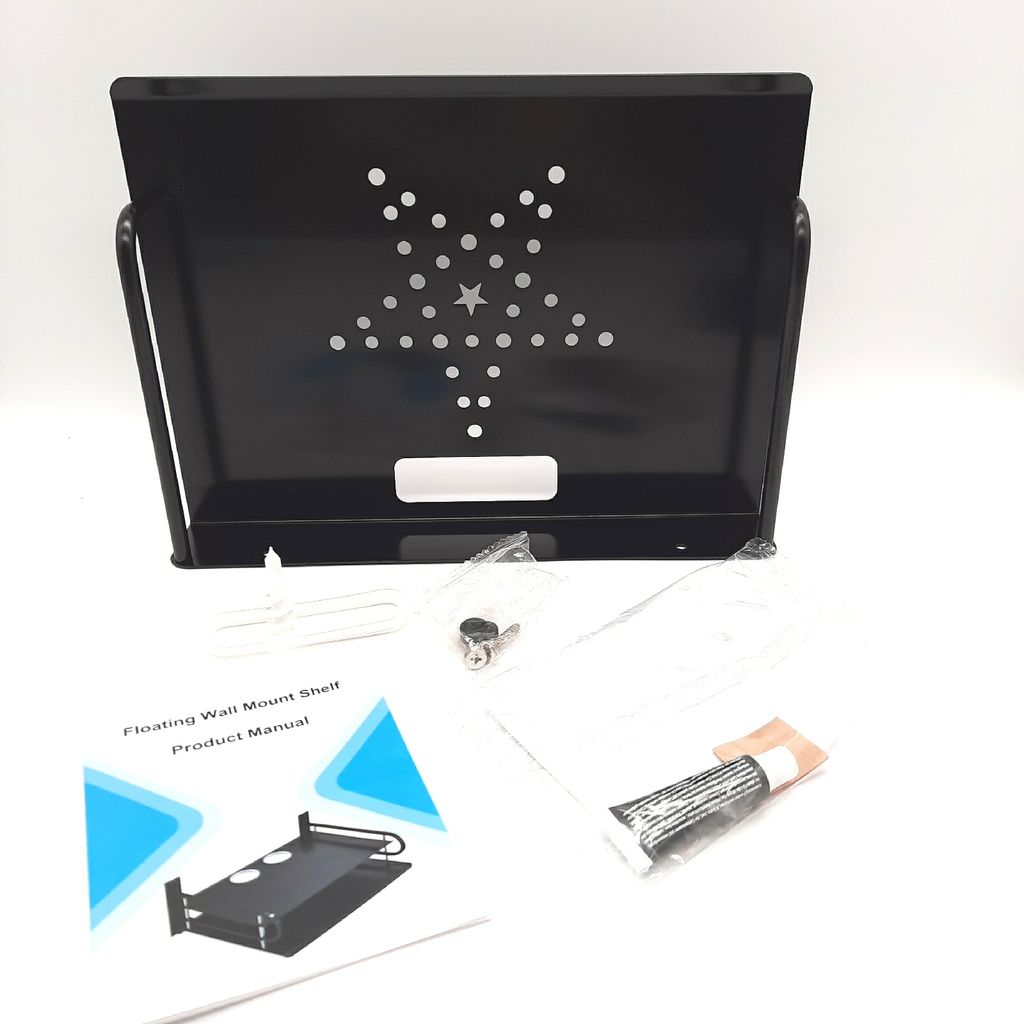 HNVNER Router Regal, Kleiner Projektor Wandregal, TV Box Halterung, Multimedia Ablage, Wand Montiert Regal für TV Zubehör wie Modem/DVD Player/Ka...