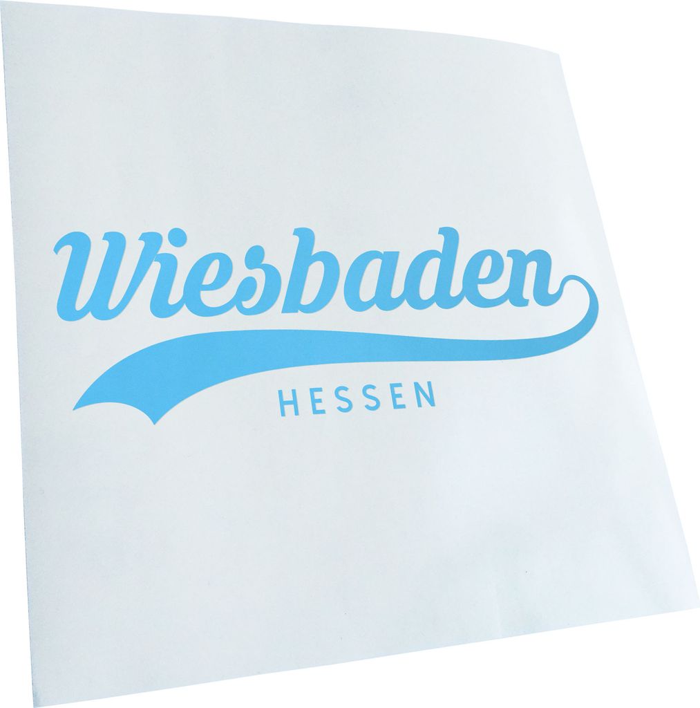 Kiwistar - Autoaufkleber - Wiesbaden Hessen - Lichtblau - 60x20cm - Aufkleber für Auto, Laptop, Fahrrad, LKW, Motorrad mehrfarbig JDM Decal Racing
