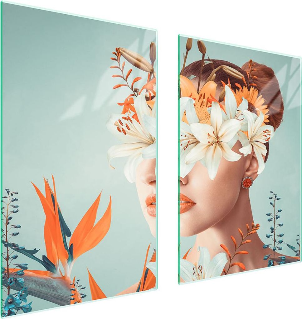 Glasschutzplatte Für Küche 65X52 Frau