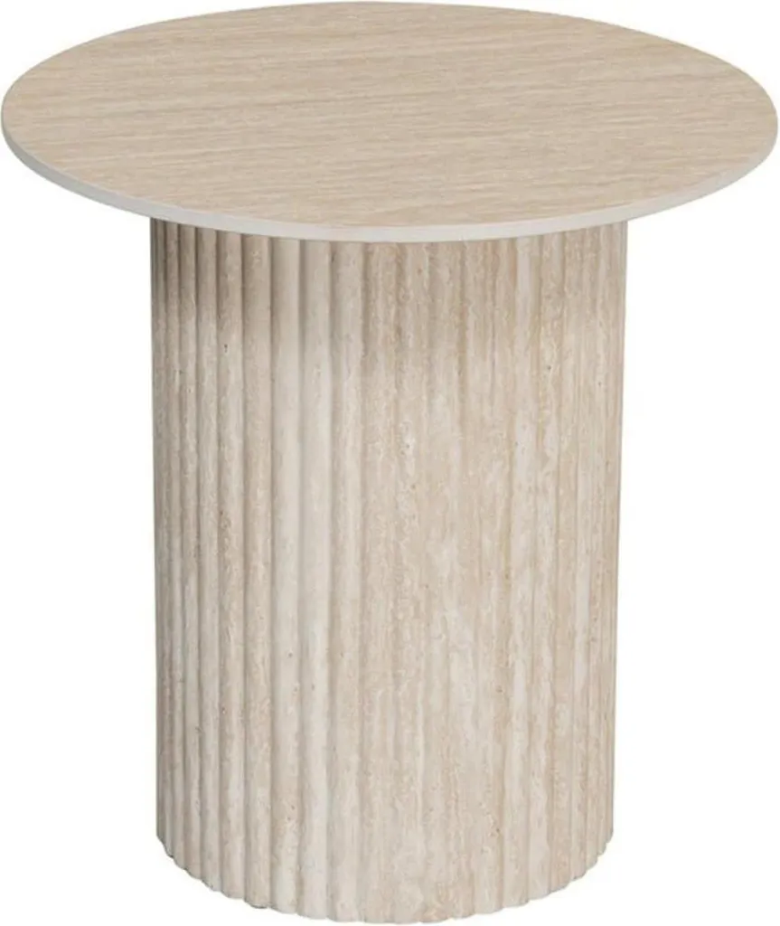 Table d'appoint Craft céramique travertin : style pierre sans taches