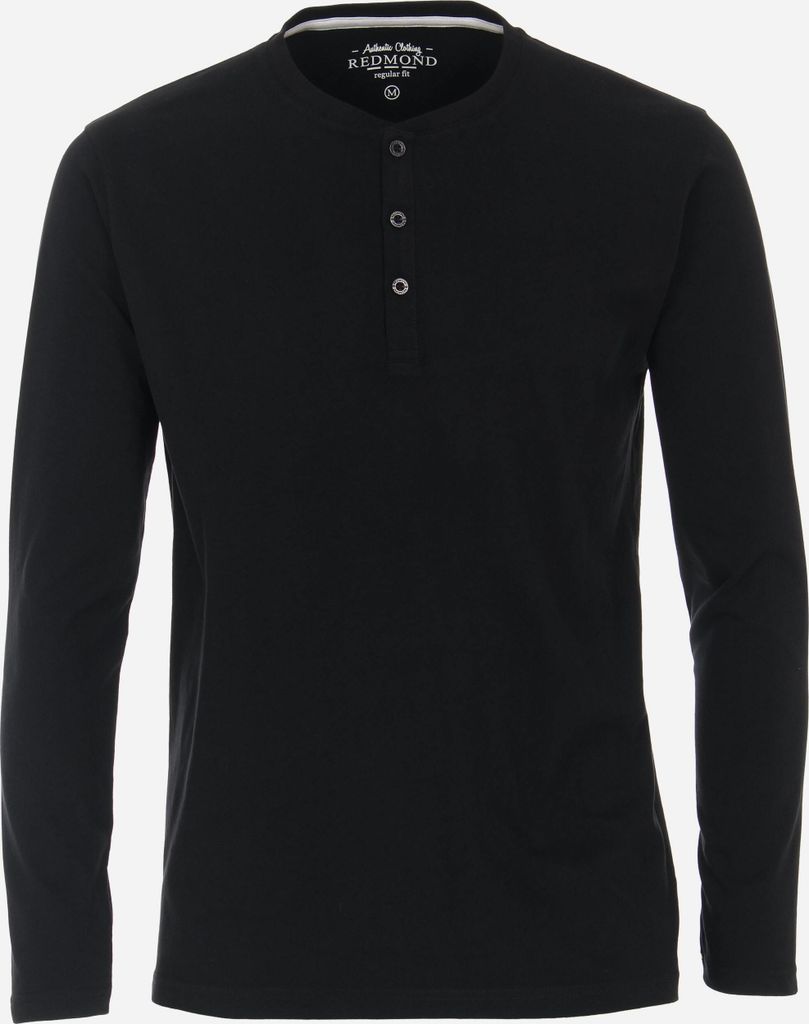 REDMOND Casual Henley Shirt Langarm Knopfleiste Regular Fit Produktbild 