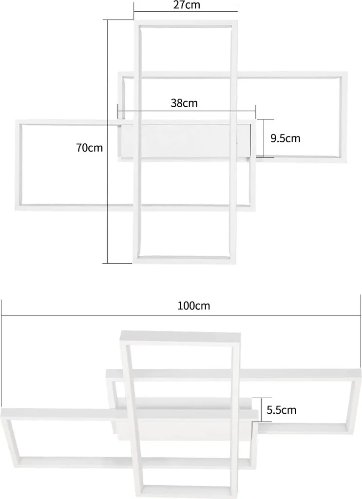 Plafonnier LED Dimmable 88W avec Télécommande - Intensité Réglable