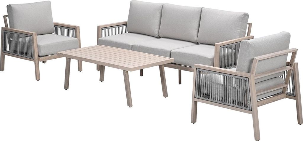 Garden Impressions Decala Lounge Set - 4-teilig - light oak look - sand - desert sand