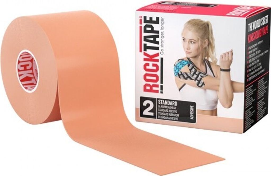 RockTape Classic Kinesiologie-Tape - Sporttape - 5 cm x 5 m - Beige