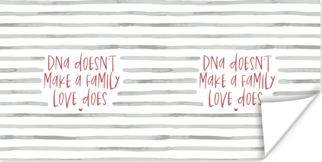 MuchoWow Poster Sprichwörter - Familie - Nicht die DNA macht eine Familie, sondern die Liebe - Zitate 150x75 cm - ohne Rahmen