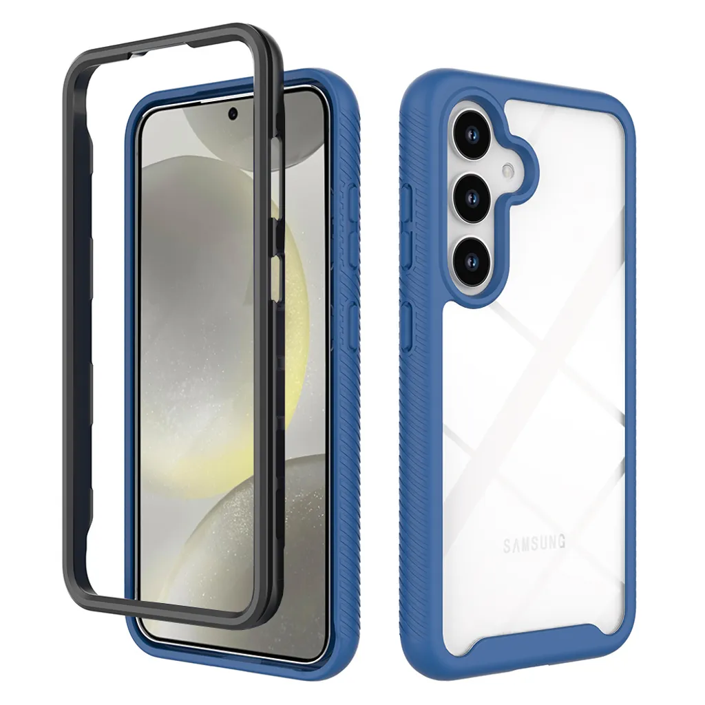 Cover Ibrida Samsung Galaxy S24+ Blu Scuro | Bumper TPU Militare