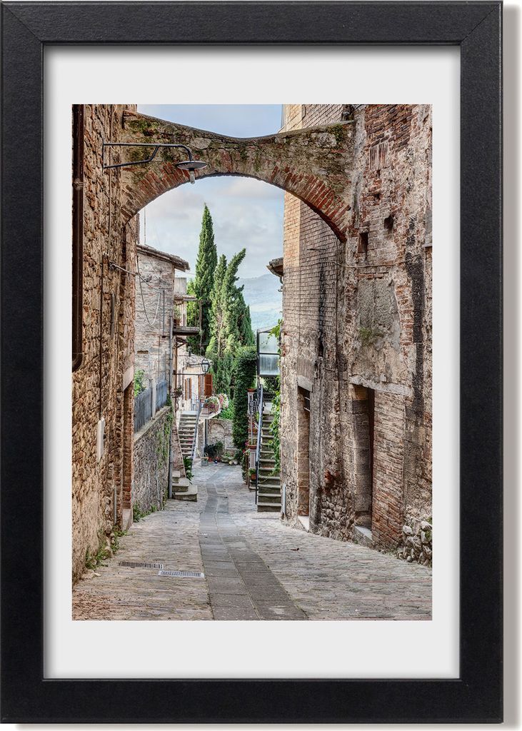 Bild 20x30 MDF-Rahmen, Wandkunst Italienische Straßen