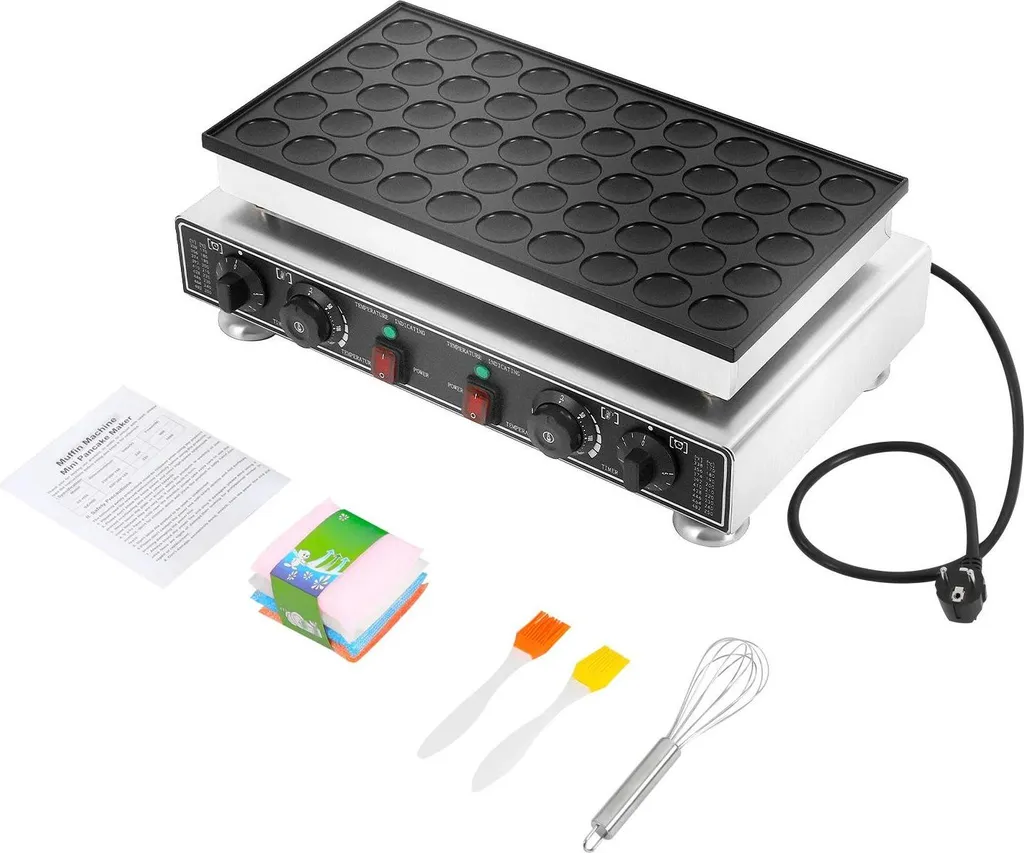 Machine à muffins 50 alvéoles 1800W en acier inox pour usage intensif