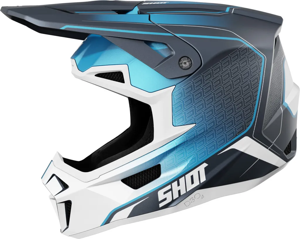 Casque de Cross Shot Lite Challenger Bleu Mat Taille XS pour Enfant