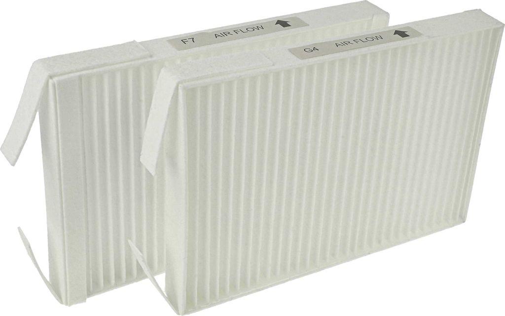 vhbw Filterset Ersatz für Wernig 527005400 für Lüftungsgerät - Luftfilter G4 / F7 (2 Stück), 18 x 12 x 4 cm, Weiß