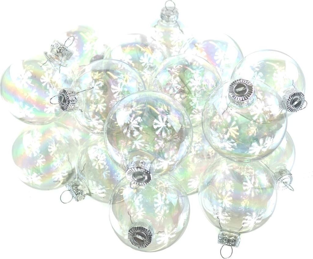 Decoris® Christbaumkugeln Transparent irisierend Ø 6 cm Produktbild 