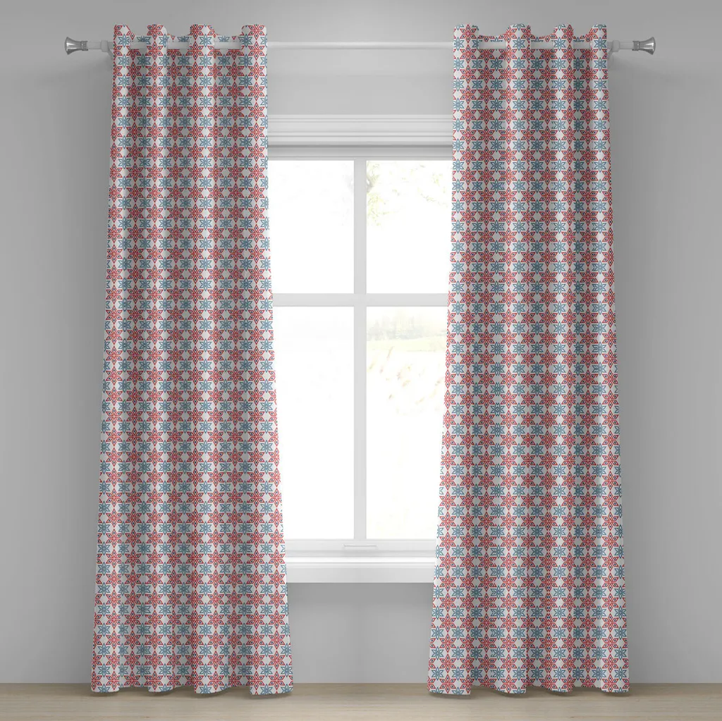 Rideau motif géométrique bicolore en pétale de fleur design épuré