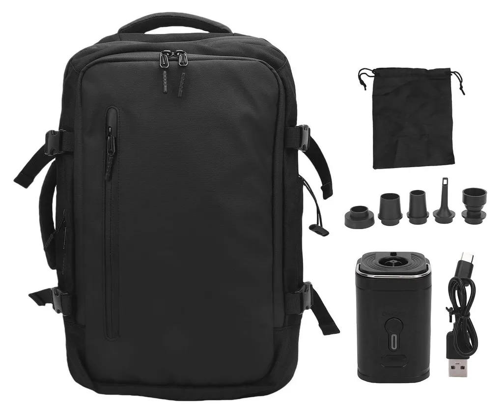 Sac à dos de compression extensible avec pompe : gagnez de la place et voyagez