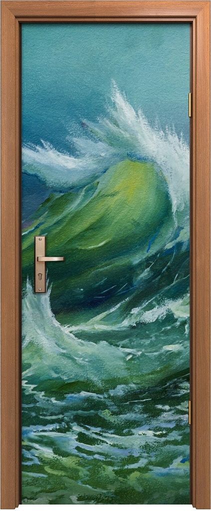 Türposter 70x200 cm Türaufkleber Türtapete Türfolie Klebefolie Gemälde Riesigen Meereswellen Sturms