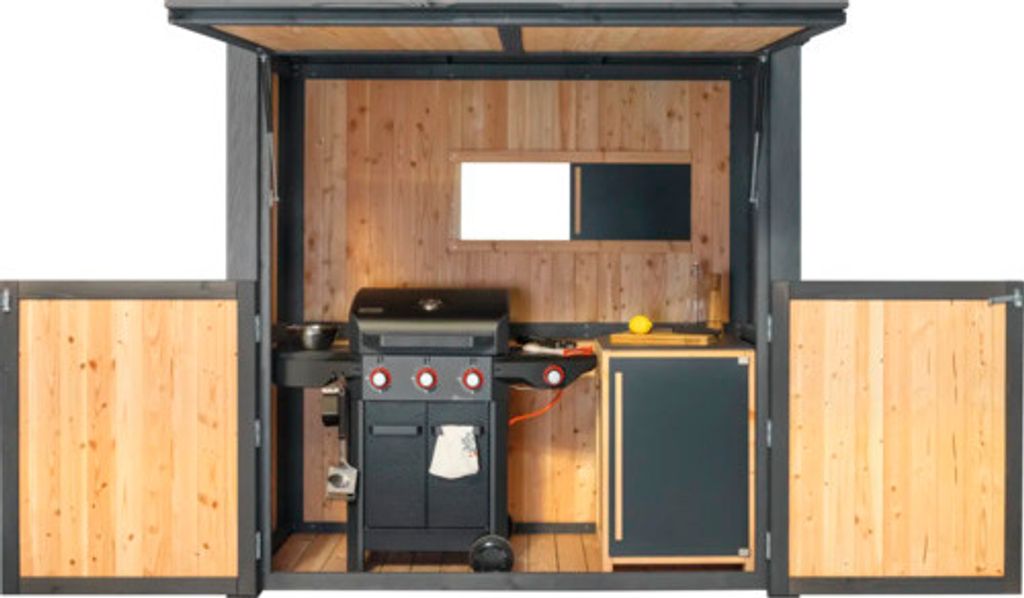 Grillhaus Konsta klein 224 x 102 cm natur-anthrazit Produktbild 1