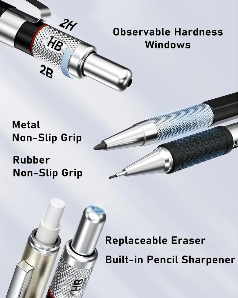 Pochette de Dessin Technique : Porte-mines Métal et Recharges Graphite - 8