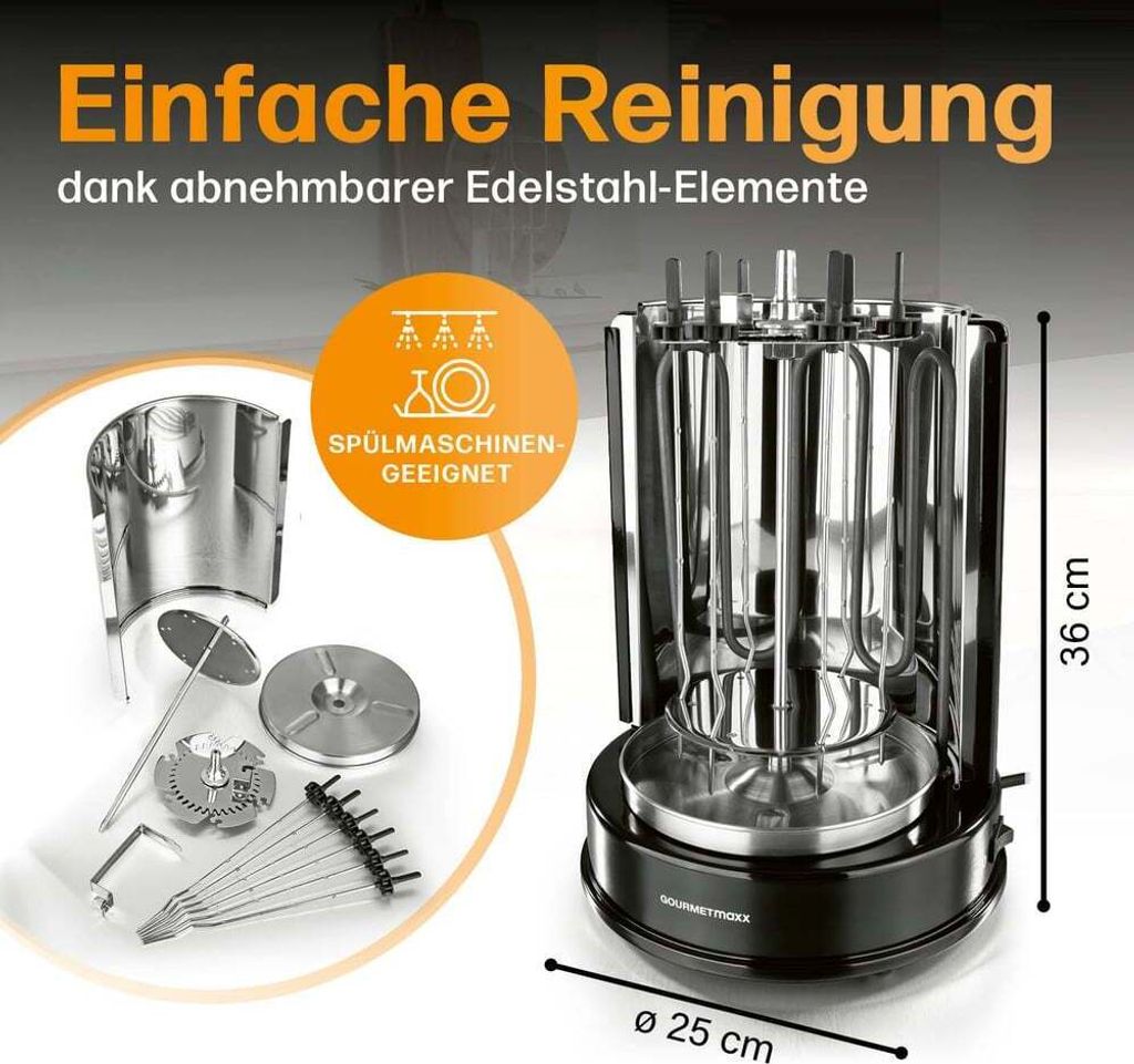 GOURMETmaxx Dönergrill Rotisserie 1400 Watt Hähnchengrill Produktbild 5