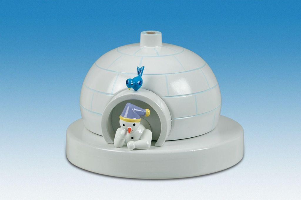 Räucherhaus Iglu mit Schneemann BxH 13x10cm NEU