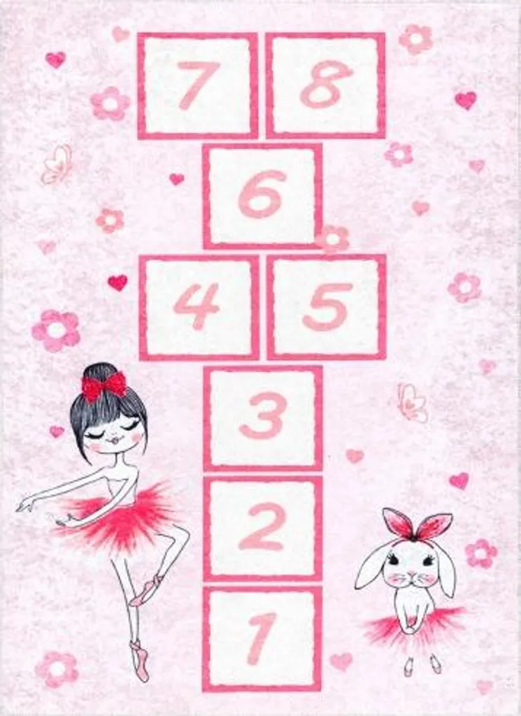 Tapis enfant facile à nettoyer Ballerina rose 80x150 cm Junior 51828