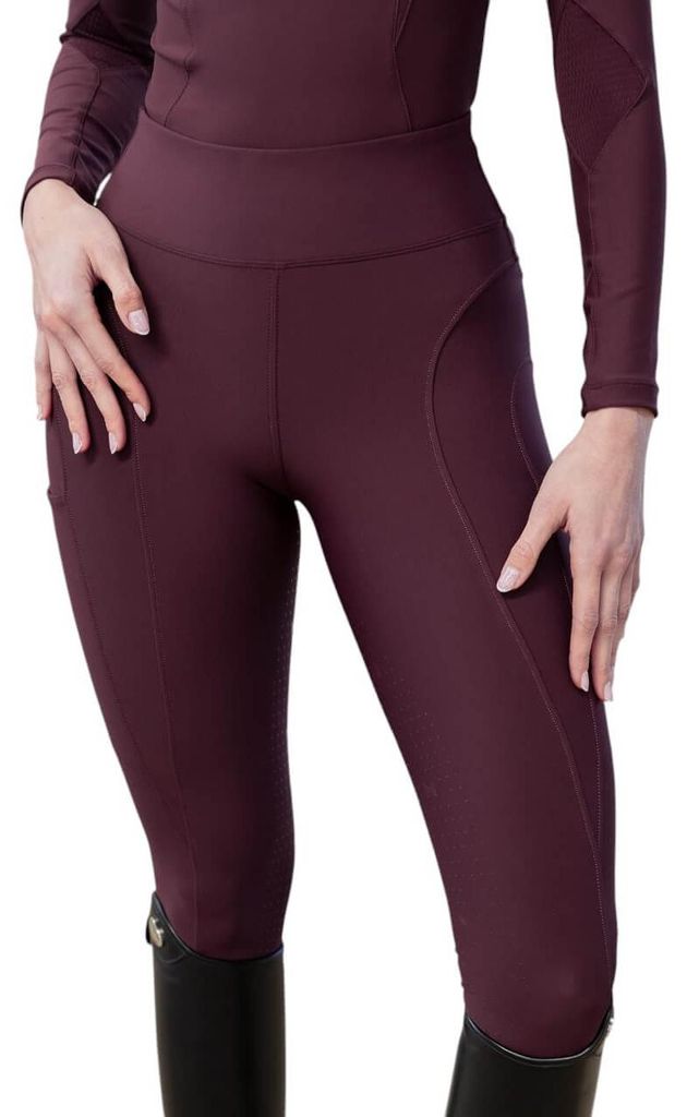 Maximilian Equestrian Reitleggings Damen Full-Grip Outline Damenreitleggings Burgundy S