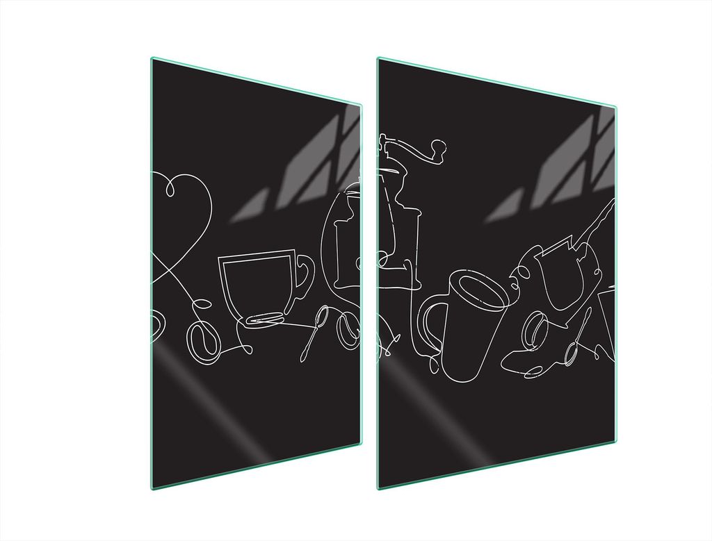 Glasschutzplatte Für Herd 70X52 Schwarz