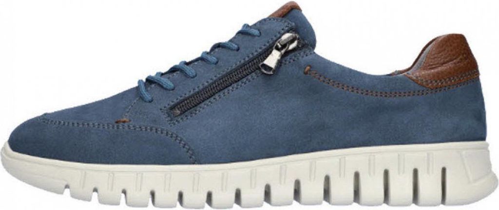 Waldläufer Schnürhalbschuhe bequem in blau, Gr. 10