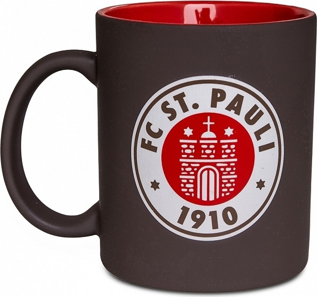 St. Pauli - Logo braun-rot, Kaffeebecher