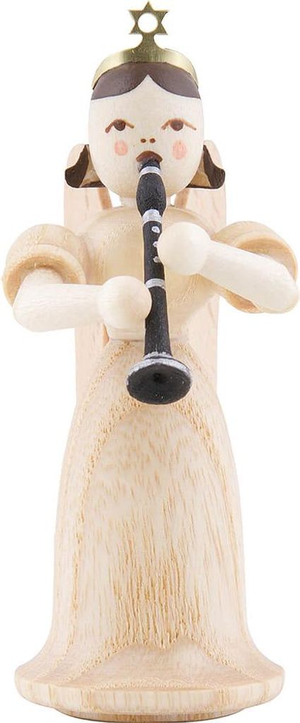Langrockengel mit Klarinette, natur (6,6cm) von Blank Kunsthandwerk