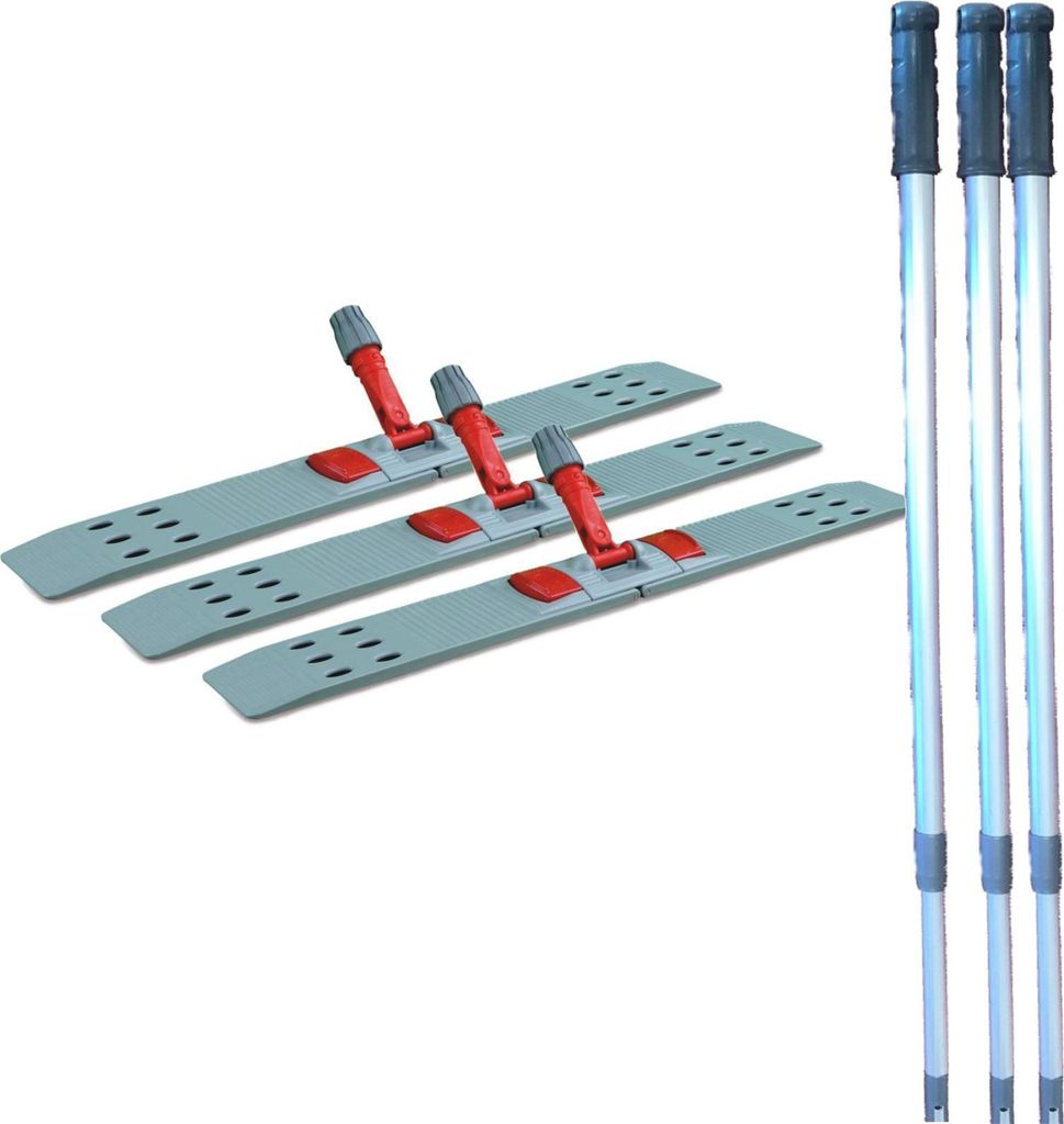 3 x supports pliants avec manche télescopique pour balai à Image du produit 