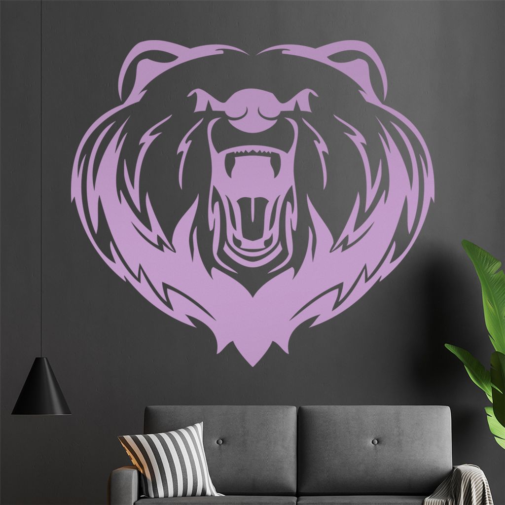 KIWISTAR Braunbär - Bär Wildniss Aggresiv Zähne Wandtattoo in 6 Größen - Wandaufkleber Wall Sticker - Dekoration, Küche, Wohnzimmer, Schlafzi...