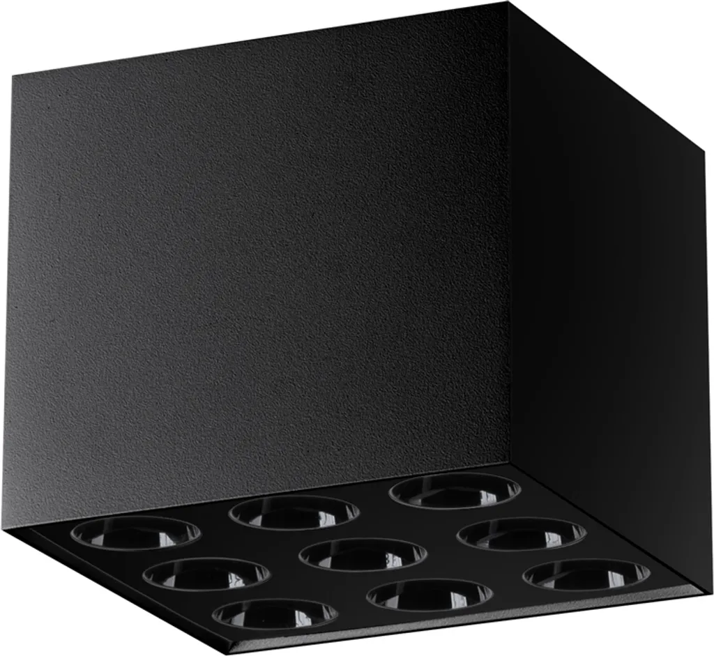 Spot LED puissant 1859lm pour pièces sombres aluminium noir 4000K IP20
