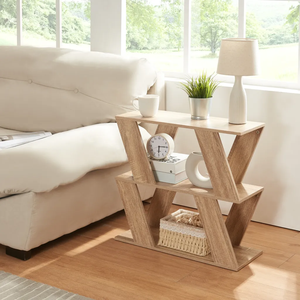 Bout de canapé Nome 60x22 imitation chêne - Table d'appoint étroite