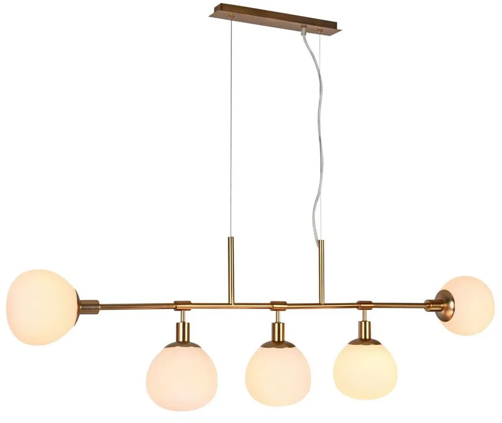 Casa Padrino Lampe à suspendre laiton et verre dépoli blanc 120cm