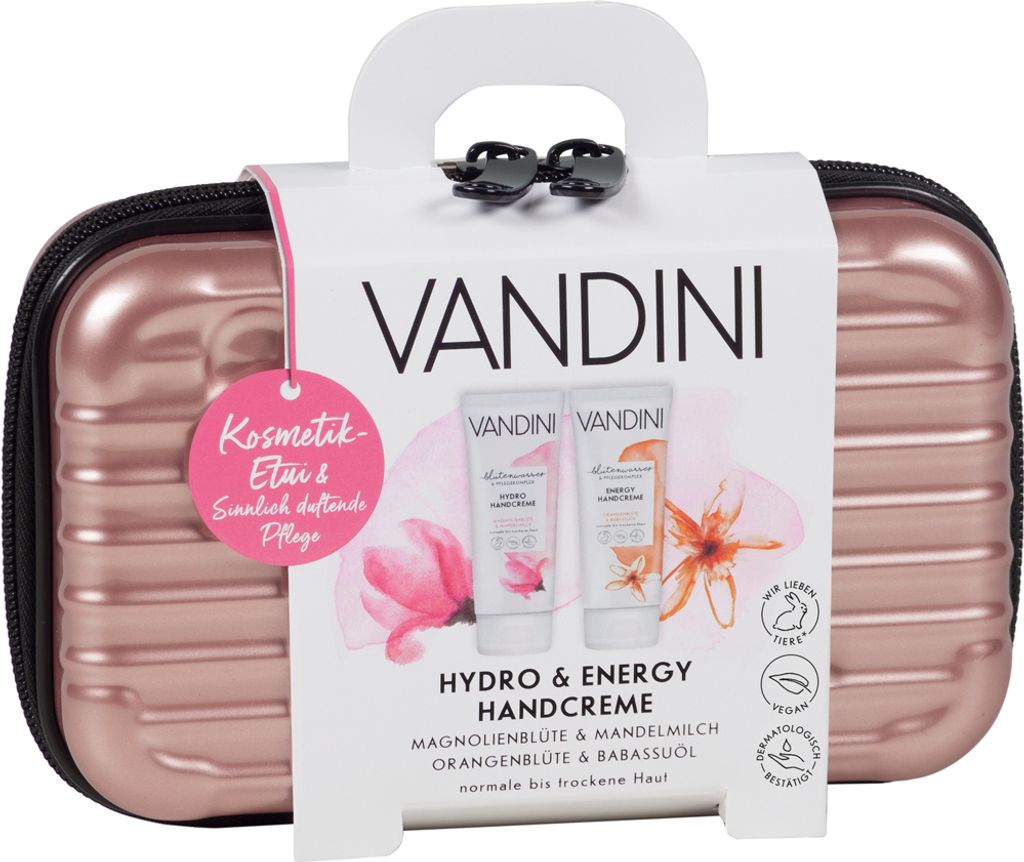 VANDINI Handcreme Geschenkset mit Kosmetiketui - Hydro & Produktbild 