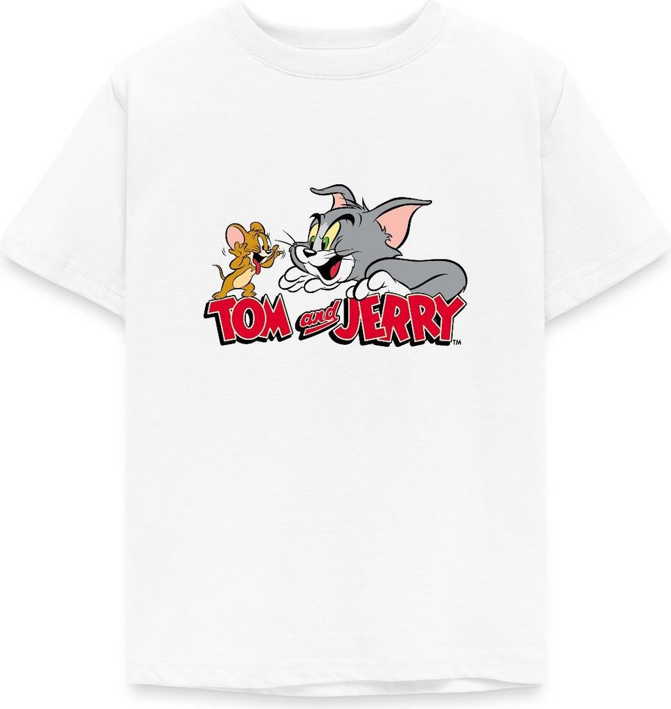 Spreadshirt Tom Und Jerry Fang Mich Doch Kinder T-Shirt, 98/104 (3-4 Jahre), Weiß