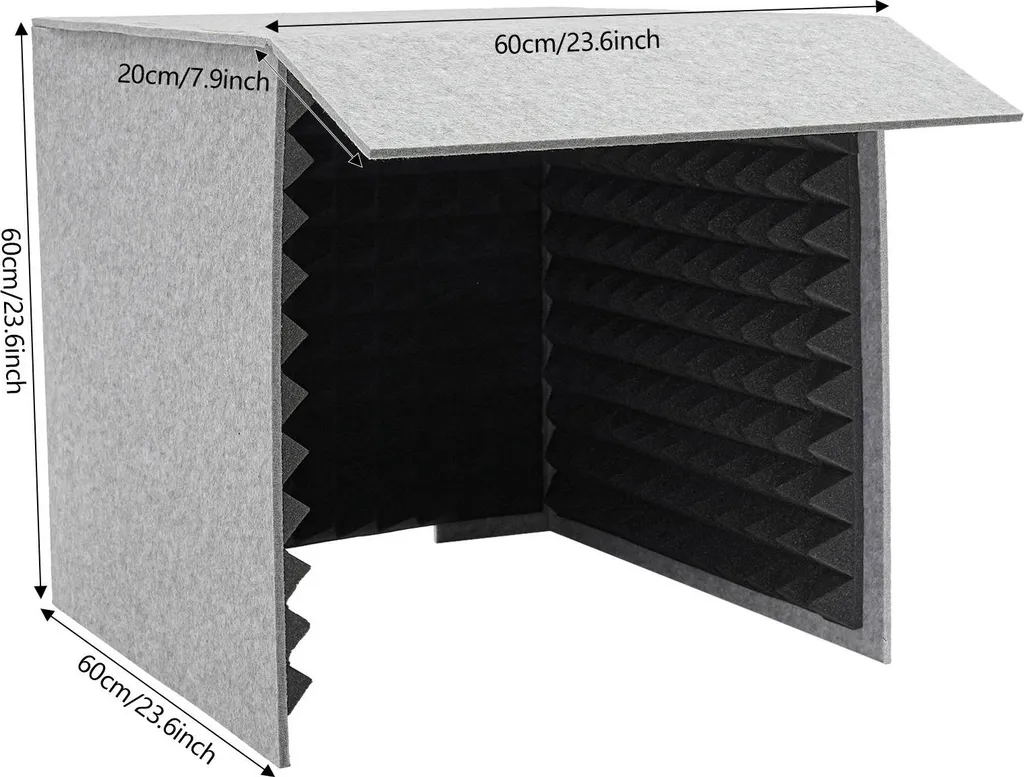 Écran acoustique studio pour micro - Cabine de table avec mousse 50 mm - 2