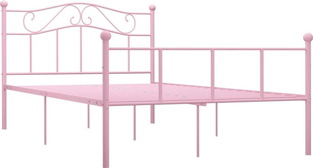 vidaXL Bettgestell Rosa Metall 160x200 cm