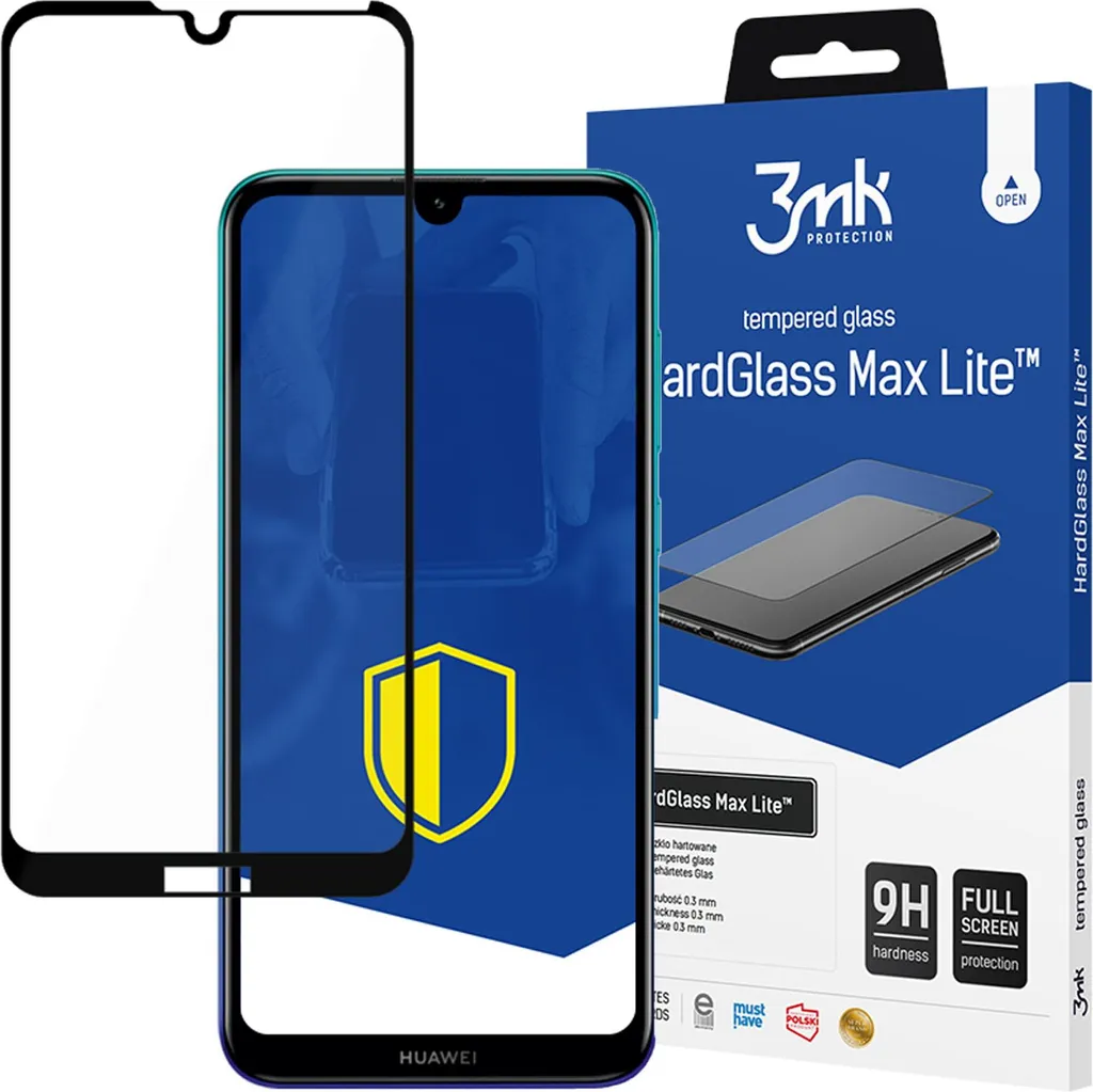 3mk HardGlass Max Lite Huawei Y7 2019 Nero - Protezione Schermo 9H