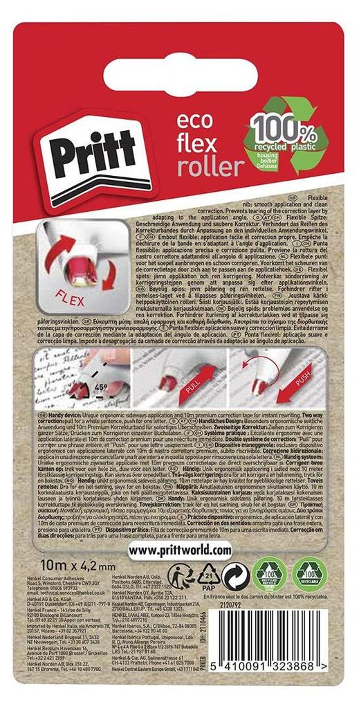 Pritt Korrekturroller Einweg Eco Flex, 10 m x 4,2 mm, Produktbild 