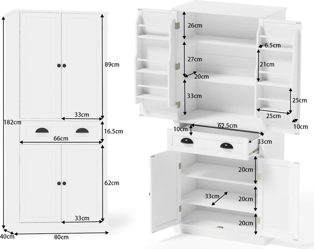 Meuble de rangement modulable blanc Sweiko avec 6 compartiments