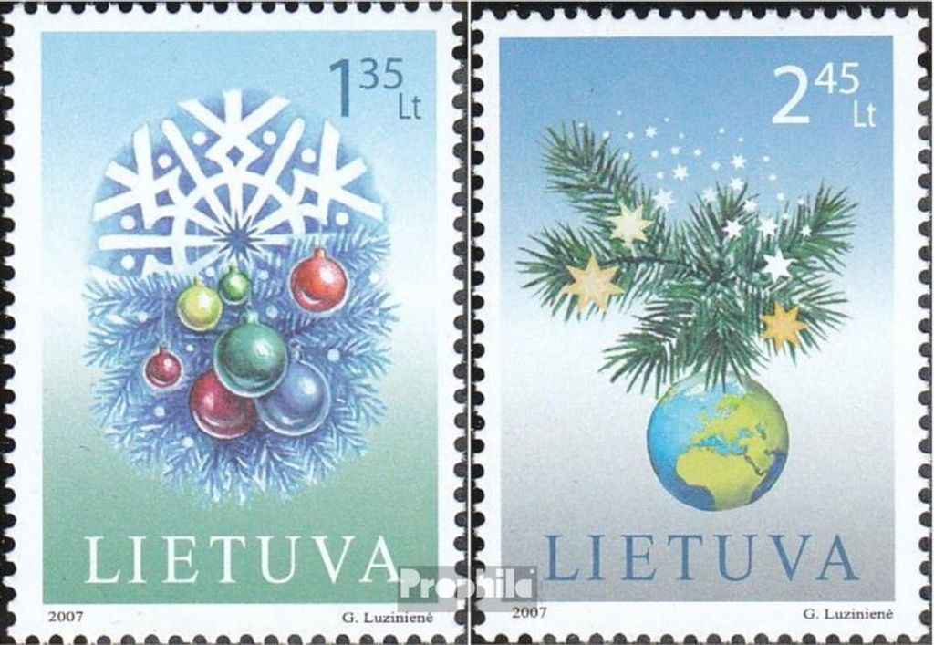 Briefmarken Litauen 2007 Mi 952-953 (kompl.Ausg.) postfrisch Weihnachten