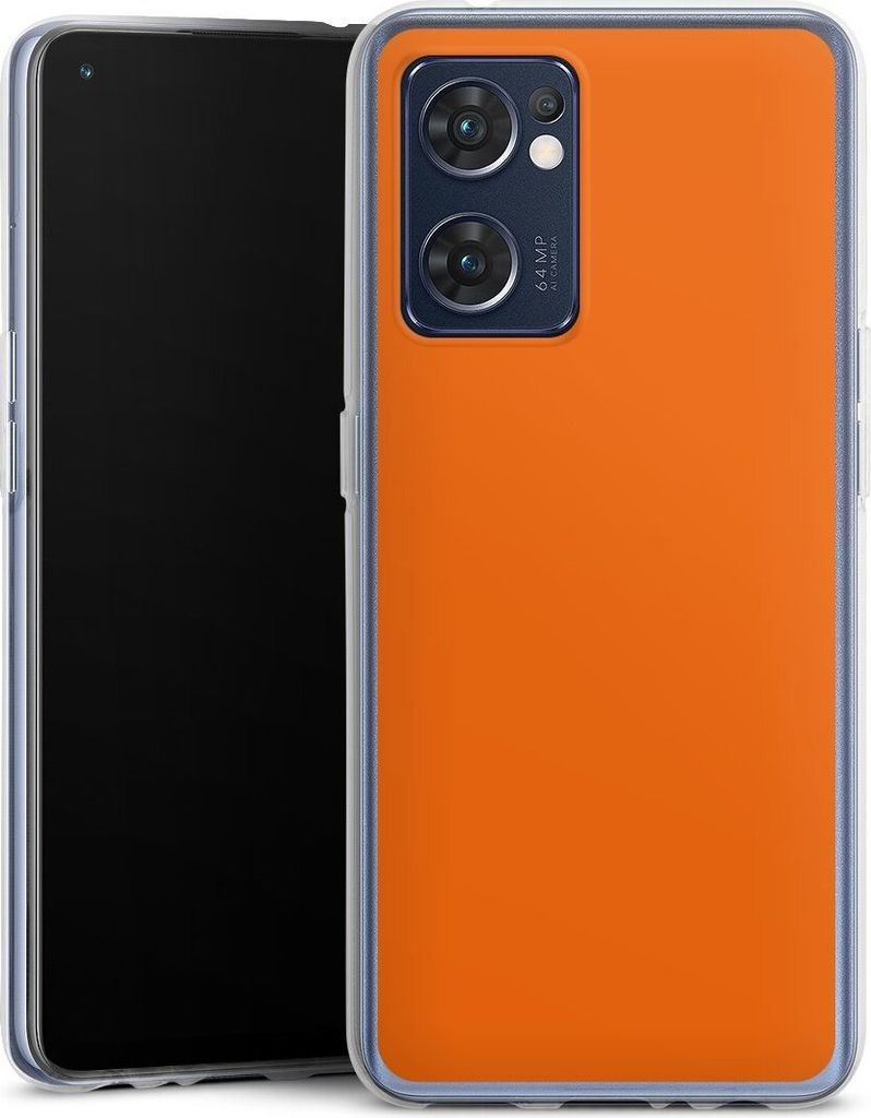 DeinDesign Handyhülle für Oppo Find X5 Lite Silikon Hülle Case Smartphone Schutzhülle Farbe einfarbig orange