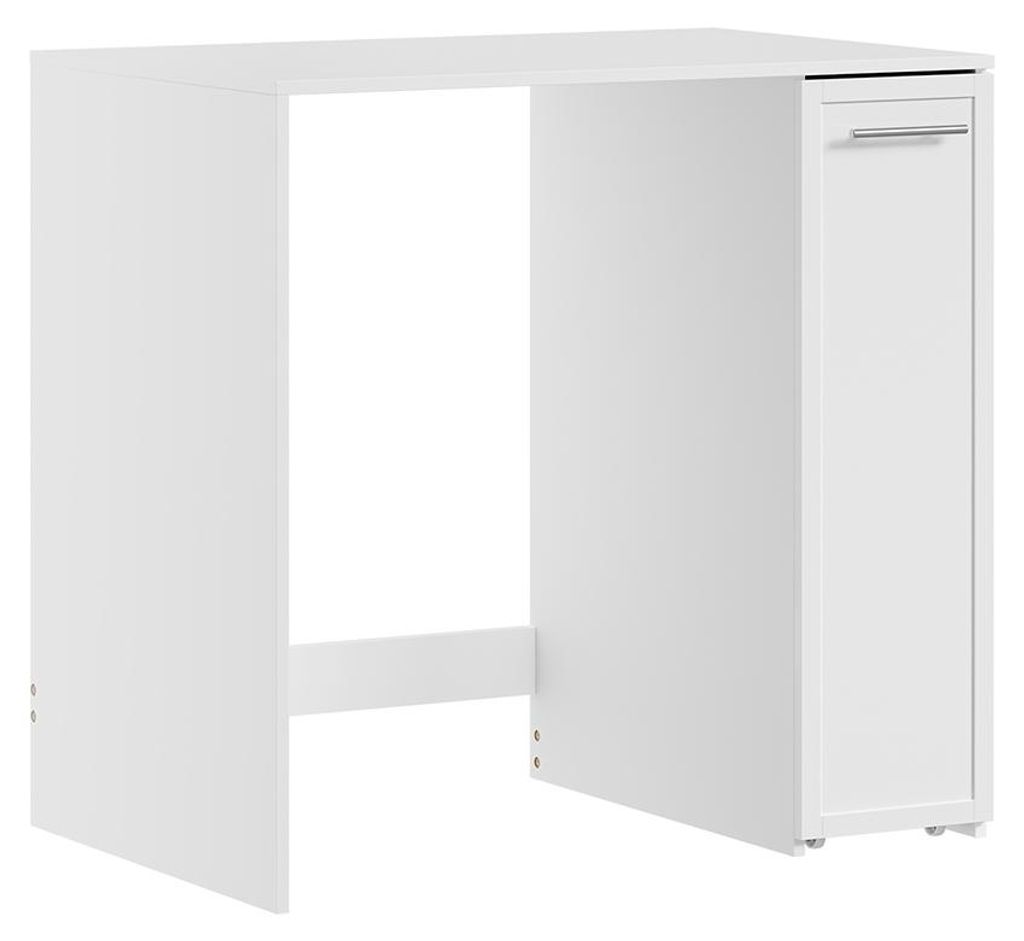SoBuy Waschmaschinenunterschrank BZR229-W in Weiß mit Schublade und Rollen, hoher Korpus