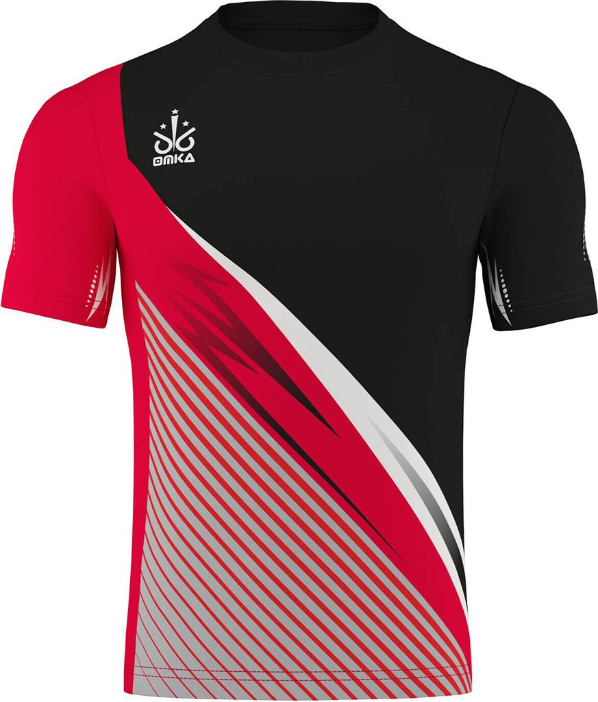 OMKA 5er Trikot-set Trikot Teamwear Fußball Handball Rugby Laufsport Volleyball, Größe:S, Farbe:Rot
