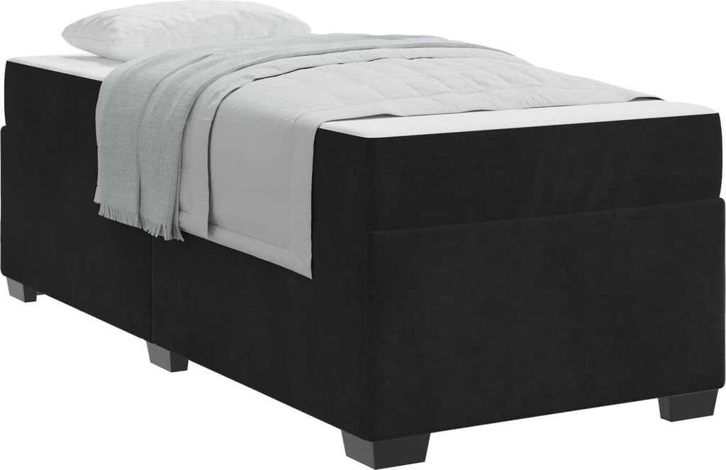 vidaXL Bettrahmen mit Matratze Schwarz 80 x 200 cm Stoff