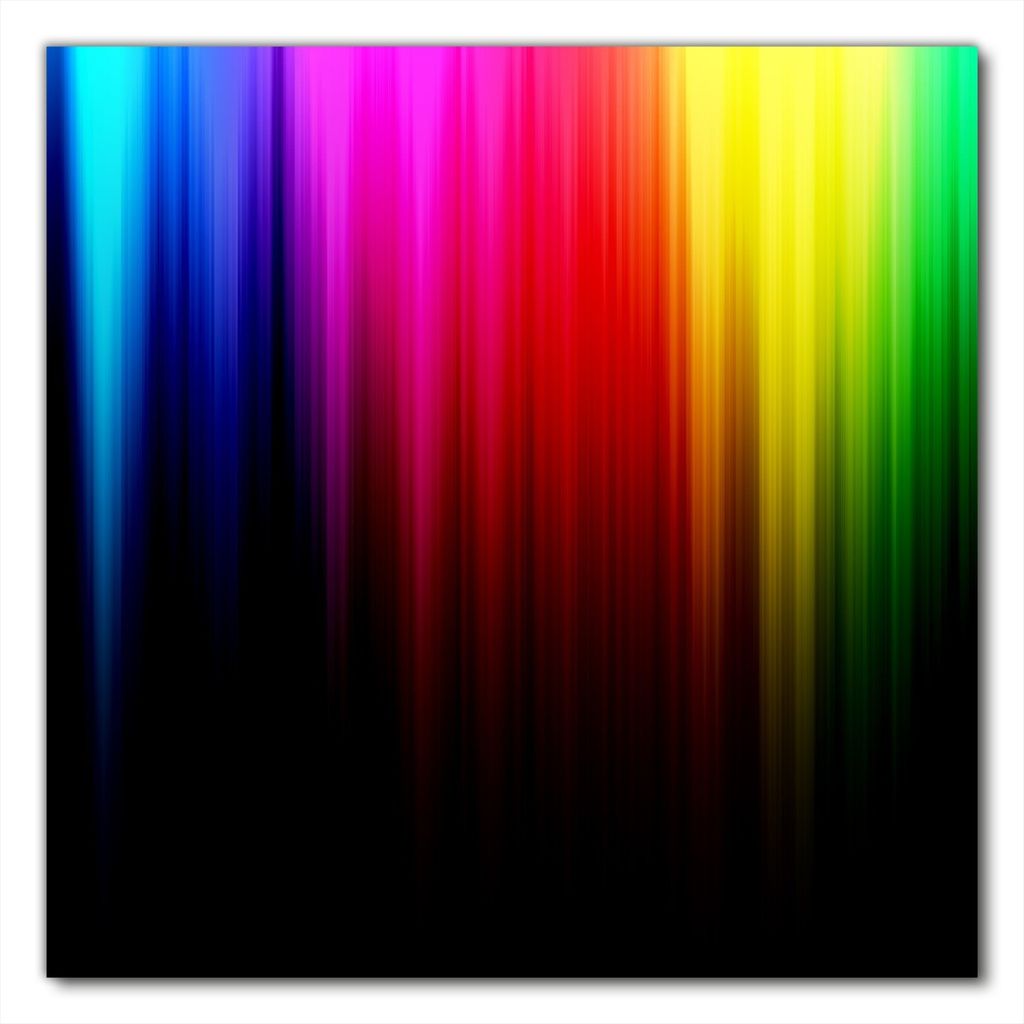 Wallario selbstklebende Möbelfolie/ Tischdecke für Innen und Außen, Größe: 80 x 80 cm - Bunte Regenbogenstreifen auf Schwarz