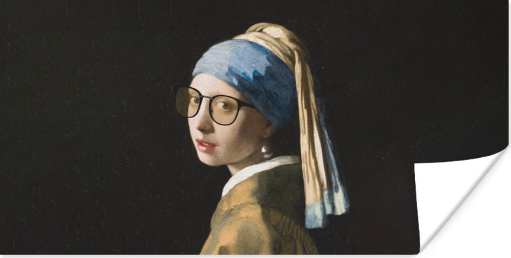 MuchoWow Poster Das Mädchen mit dem Perlenohrring - Vermeer - Brillen 120x60 cm - Bild