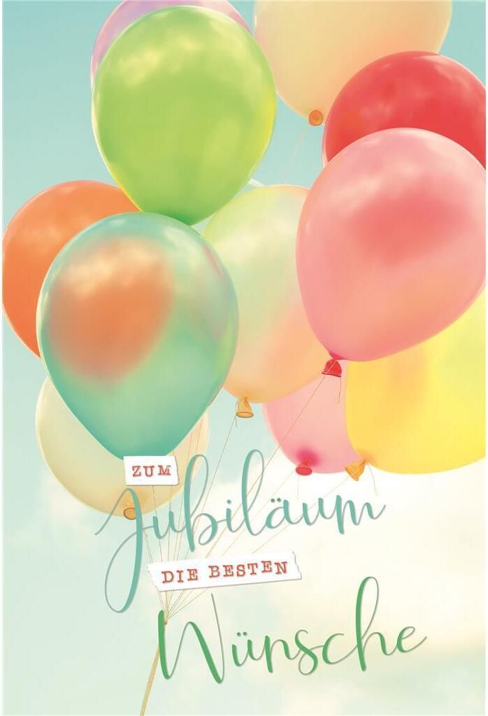 Jubiläum - Glückwunschkarte im Format 11,5 x 17 cm mit Umschlag